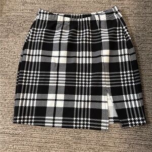 Black and White Plaid Women's Skirt